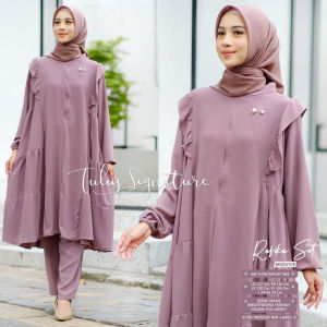 Tulus Signature Rafika Set LD 110 - Setelan Wanita Crinkle Airflow Import Polos