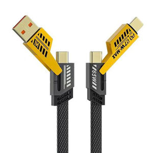 SUIRGE Kabel Pengisi Daya Cepat 4 In 1 65W untuk IPhone/Huawei Type-c/Lightning USB Multifungsi Universal