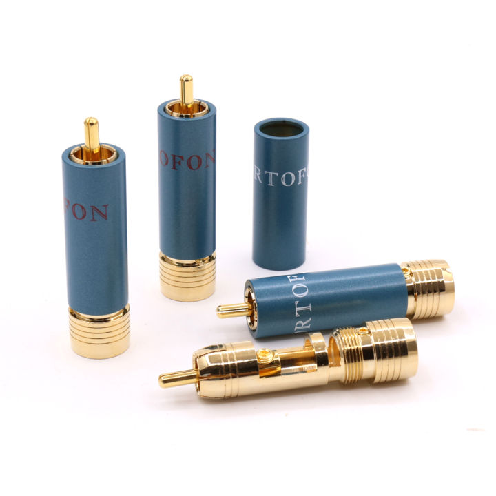 High Quality 4pcs/lot Gold-plated HIFI RCA Plug Hi-end Ortofon Reference 8NX RCA Connectors Portable Audio