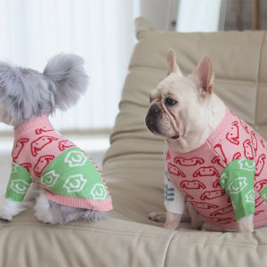 DY Loving Ins Style Dog Costume Korean Cat Sweater Graffiti Color-blocked Shihtzu Poodle Coat