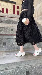 [Free Shipping] Versatile High-End And Visually Slimming For Summer Wear: Paris-Style 9Cm Platform Sandals With A Chunky Heel Perfect For Outdoor Use