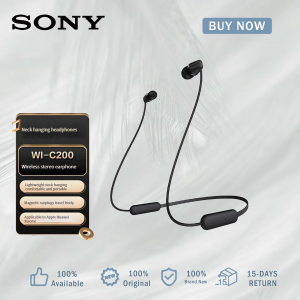 SONY WI-C200 wireless Bluetooth headphones in-ear cell phone music neck-mounted black