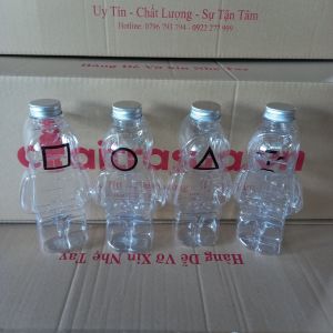 Set 10 Chai Nhựa Cao Cấp Hình Squid Game 650ml- nắp nhôm