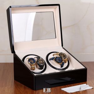 Kotak Tempat Jam Tangan 4+6 Slot Double Head Automatic Watch Winder Electric