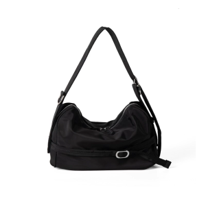 Korean Inspired Underarm Bag With Belt Accent Spacious Nylon Bag For Commuting And Travel Comfortable Shoulder Strap