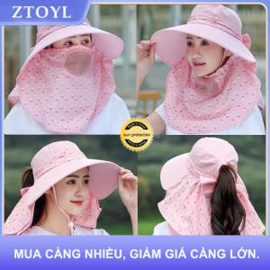 【ZTOYL】 Mũ Chống Nắng Mũ Mùa Hè Nữ che mặt Mũ Chống Nắng thoáng khí Mũ mùa hè dễ phối với vành lớn chống tia cực tím đi xe đạp sunhat