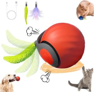 2Packs Speedy 2.0 Tail Cat Toys for Bored Indoor Cats2025 New Generation Interactive Cat Toys for Indoor CatsAutomatic Moving Ball with TailBlue and Orange