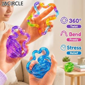 Sensory Twist Fidget Toy Crystal Clear Stress Relief Focus Aid Portable Colorful For Kids Teens Adults School Office