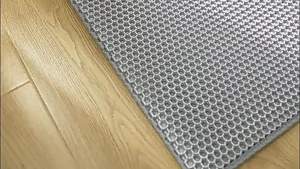 Extra Large Cat Litter Mat 30x22 Inches Honeycomb Double Layer Cat Litter Trapping Mat Non Slip Waterproof Urine Proof Large Litter Mat for Floor Kitten Supplies XL Brown