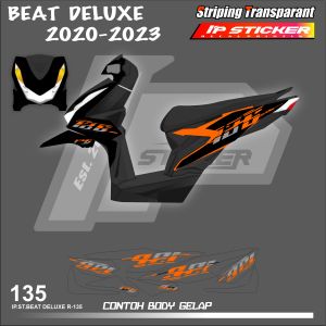BEAT DELUXE 2020 - 2023 (COD) STIKER STRIPING MOTOR HONDA BEAT DELUXE 2020 - 2023- STIKER LIST GRAFIK SIMPLE WARNA VARIASI DESAIN RACING HOLOGRAM DAN TRANSPARAN BISA COD IP.KODE R-125 IP PROJECT