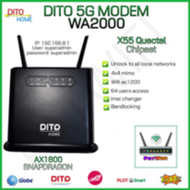 DITO 5G MODEM PREPAID WIFI WA2000 FIBER H0ME | Lazada PH