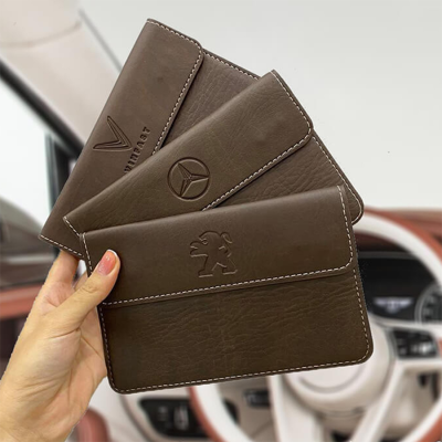 Leather wallets car logo covers for Toyota, Hyundai, Honda, Ford, Mazda, Kia, Mercedes, vinfast, Mazda, Mitsubishi, Nissan, Peugeot, Suzuki, Lexus, chevrolet car tax license holder auto license badge holder bag car