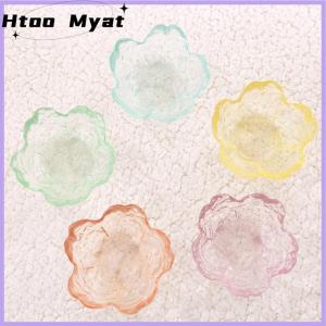 tantuoye จานแก้วขนาดเล็กสไตล์นอร์ดิกถ้วยซอสแก้วฝังทองจานเล็กดอกซากุระญี่ปุ่นปรุงรสสำหรับไอศครีมผลไม้ซาลา