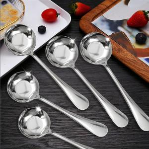 20/10Pcs Deep Bottom Long Handle Spoons / Gravy Soup Spoon / Dessert Sauce Serving Soup / Thickening Stainless Steel
