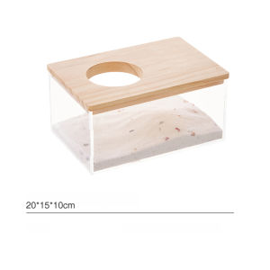 ห้องนํ้าเข้ามุม อะคริลิค แบบเหลี่ยมสำหรับแฮมสเตอร์ ห้องส้วมหนูเเฮมสเตอร์ อ่างขุดทราย อ่างทรายใส ห้องอาบน้ำหนูเเฮมสเตอร์ อ่างอะคริลิค