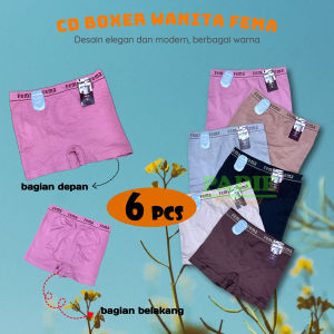 PADIe - 6 12 PCS Celana Dalam/CD Boxer Daleman Wanita Cewek Remaja Spandek Rajut FEMA F812 PREMIUM Tanpa Jahitan ALL Size