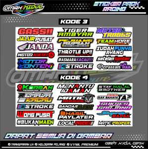 STIKER PACK KATA KATA RACING / STIKER PACK HEREX / STIKER PACK KEREN / STIKER PACK TERBARU / STIKER PACK TERLARIS