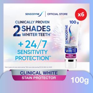 [6 Pack] Sensodyne Clinical White Sensitive Teeth Whitening Toothpaste 100g