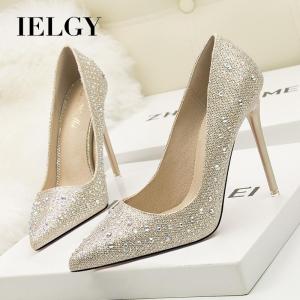 IELGY Womens Fashion Sweet and Elegant 11cm Stiletto Pointe Diamond Womens Shoes