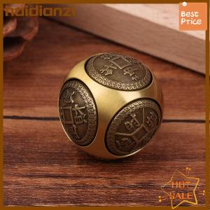 haidianzi Six-faced Four Blessing Luck Money Fidget Spinner Brass Stress Cube Decompression Ball Fidget Toys Crafts