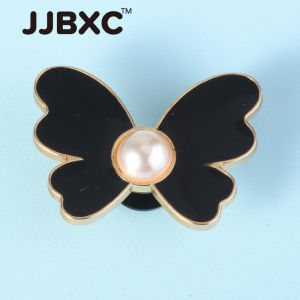 Phụ kiện giày JJBXC CHARM khóa kim loại với đá quý cánh bướm DIY để thêm phong cách cho giày thời trang của bạn.