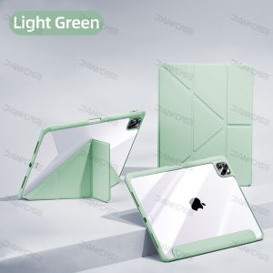 Acrylic Clear iPad Case For iPad Pro 11 M5 M4 Pro 13 Air 13 M2 iPad 7/8/9th 10.2 10th Generation 10.9 Air 11 M2 Air 4 Air 5 2018-2022 Pro 12.9 5/6th Air 2 Pro 9.7 Mini 6 Mini 7 A17 Pro 8.3 Tablet Smart Y-fold Cover