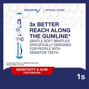 SENSODYNE Sensitivity & Gum Toothbrush Effective Cleaning 38% Deeper Reach Between Teeth Soft Bristles