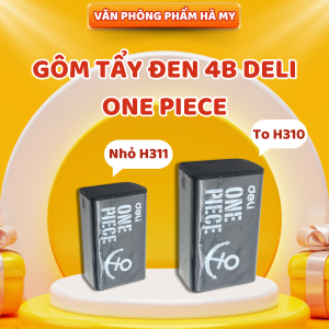Combo 5 Cục Gôm Tẩy Chì 4B Deli H311 Màu Đen One Piece - Tẩy Sạch Ít Vụn