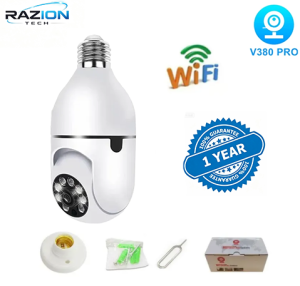 V380 Pro Smart bulb CCTV Camera 1080P HD Wifi IP Camera 360 rotation With night Vision Two-way Audio Wireless 2.4G Wifi Motion Detection Connection Mobile Phone Remote Monitoring
