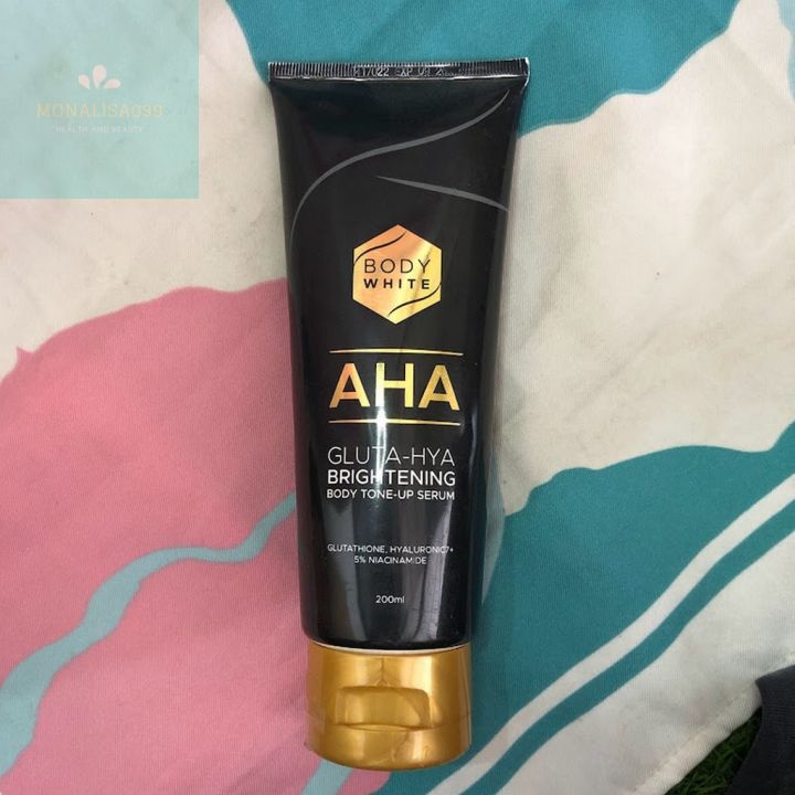 BODY WHITE AHA Gluta Hya Brightening Body Tone Up Serum 200ml / Body Tone  Up Serum / Body Lotion / Handbody Body White / Hembodi / Body Losion / Body  Serum Vitamin