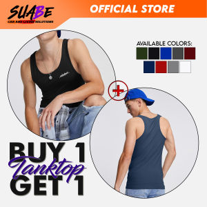 SUABE BUY 1 TAKE 1 TNKT 3.0  COTTON SPANDEX TANKTOP SANDO - Quick dry workout tank top / Gym body building sando / Athletic active wear / Training sports tank top / Fitness sleeveless sando/muscle tee sando for men