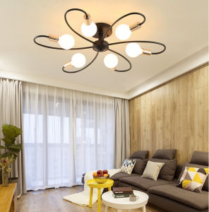 Modern Ceiling Light Retro Metal Chandeliers Light Fixtures Nordic Pendant Lights Lamps Black 3 6 8 Heads for Kitchen Living Room Dining Room(Without bulb)