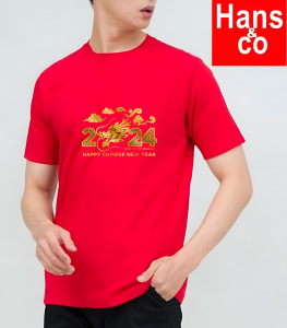 Kaos Pria 3 Dimensi Motif Naga Imlek 2024 Tshirt Oblong Katun 24s H0193 By Hans & Co