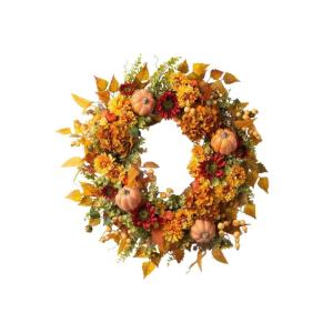 พวงมาลาสำหรับประตูด้านหน้าสำหรับฤดูใบไม้ร่วงดอกประตูพวงหรีดเทียมสำหรับวันขอบคุณพระเจ้าเก็บเกี่ยวหน้าต่างติดผนังตกแต่งงานปาร์ตี้งานแต่งงานในร่มกลางแจ้ง