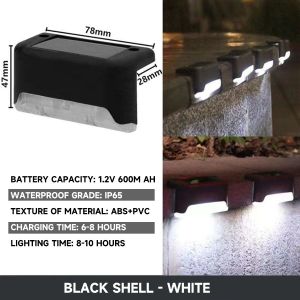 GOLDSTAR Solar Stair Light LED 4pcs Waterproof Outdoor Garden Passage Courtyard Terrace Guardrail Step Light