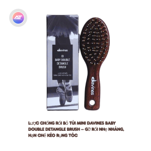 Lược Chống Rối Bỏ Túi Mini Davines Baby Double Detangle Brush – Gỡ Rối Nhẹ Nhàng Hạn Chế Kéo Rụng Tóc
