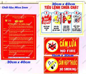 Bảng Nội Quy - Tiêu Lệnh PCCC (Mica)