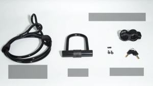 Premium Bike Lock Set with 2 Keys Bike U-Lock with 6 Feet Thickened Solid Steel Cable Heavy Duty Anti Theft Bicycle U-Lock with Mounting Bracket for Road Mountain Folding Bike and Scooter