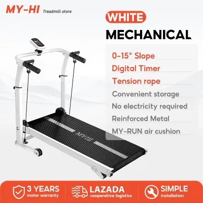 MY-HI Manual Treadmill Foldable Walking Pad Multi-functional LED Threadmill Exercise Equipment For Women