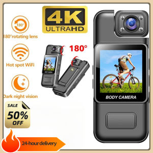 WiFi Camera Ultra HD 4K Digital Video Portable Handheld Law Enforcement Recorder 180° Rotatable Lens Outdoor Sports Camera