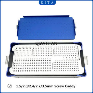 KITA Aluminum 1.5/2.0/2.4/2.7/3.5mm Screw Caddy Orthopedic Screw sterilization Container Veterinary Orthopedic Instruments