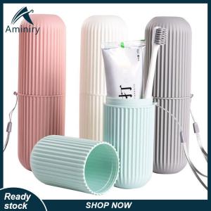 Aminiry[Love sports] กล่องเก็บแปรงสีฟันแบบพกพาสำหรับเดินทางถ้วยใส่แปรงสีฟันในห้องน้ำกล่องเก็บกล่องเก็บอุปกรณ์อาบน้ำเวลาเดินทางไอเดียใหม่