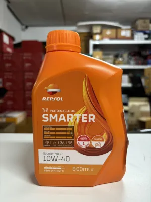 REPSOL น้ำมันเครื่องรถออโตเมติก 4T SMARTER SCOOTER MB 4T 10W-40 สังเคราะห์แท้แน่นอน SEMI-SYNTHETIC ขนาด 0.8L