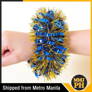 20pcs Tinsel Bracelet Colorful Elastic Band Cheering Squad Tinsel Wrist Flower For Kindergarten