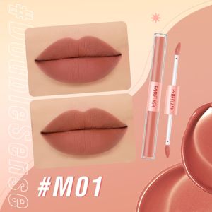 PINKFLASH Duo Lip Gloss Double Sense 2 In 1 Dual Ended Lipstick Ombrelips Matte || High Pigment Tahan Lama