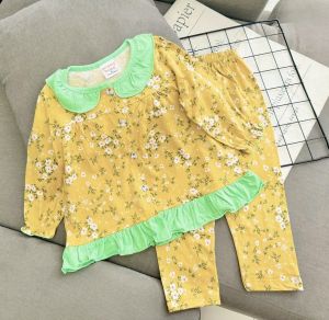 12-25kg BỘ tay dài quần dài bé gái mẫu cài nút dáng babydoll thun coton xuất dư mềm mịn đẹp- đồ ngủ bé gái 330