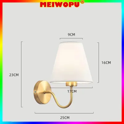 Fabric Wall Lamp Modern Minimalist Interior Bedroom Bedside Hotel Aisle Background Sconce Light