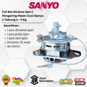 full set dinamo spin | pengering mesin cuci sanyo 2 tabung 7 - 9 kg