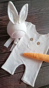 Sơ Sinh Phục Sinh Trang Phục Cậu Bé đạo cụ chụp ảnh Bé Thỏ đồ len móc thủ công Thỏ Set mũ hình thỏ Cà Rốt Set Cho Trẻ Em Món Quà