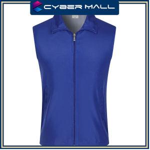 Volunteer Vest Lapel Sleeveless Pockets Zipper Placket Mesh Lining Outdoor Vest